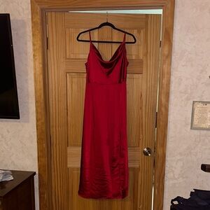 Chic Strapless Red Dress